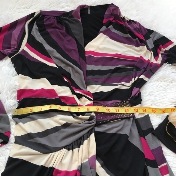Sharon Max Multicolor long sleeve wrap dress Large - Picture 8 of 15